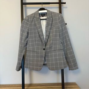 RW&CO Light Grey and White Windowpane Blazer
